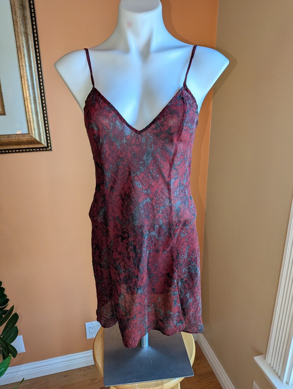 Victoria's Secret Red and Black Floral Slipware